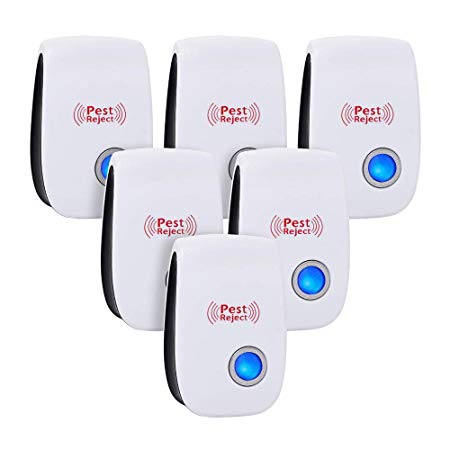 Bocianelli Ultrasonic Pest Repeller 6 Packs,Newest Electronic Indoor pest Repeller Plug in for Insects Mice Ant Mosquito Spider Rodent Roach, Good pest Repellent for Children and Pets' Safe