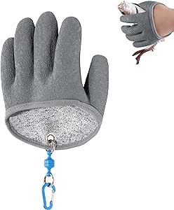 ARCLIBER Fishing Glove for Men with Magnet Release, Puncture Resistant Fish Glove for Handling, Catching, Cleaning, Anti-Slip Textured Grip Palm