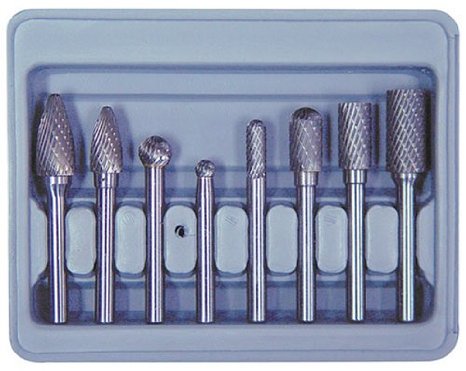 Astro 2181 Double Cut Carbide Rotary Burr Set with 14-Inch Shank