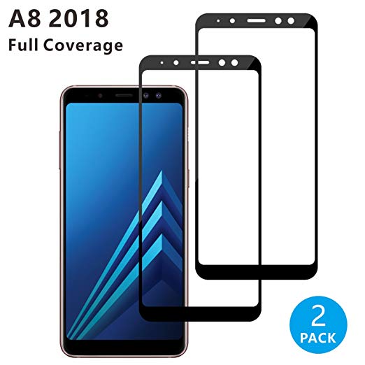 iTieTie [2-Pack] Samsung Galaxy A8 2018 Full Coverage Screen Protector [High Definition] [Anti Scratch] [9H Hardness] Premium Tempered Glass Screen Protector For (A8 2018)