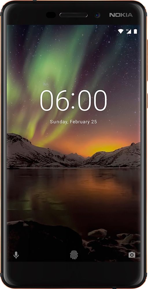 Nokia - 6.1 with 32GB Memory Cell Phone (Unlocked) - Copper Black