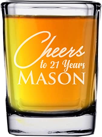 Customized 21st Birthday Party Shot Glass Personalized and Engraved