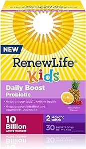 Renew Life Kids Daily Boost Probiotic, Fruit Punch Flavour, 10 Billion, 30 Packets