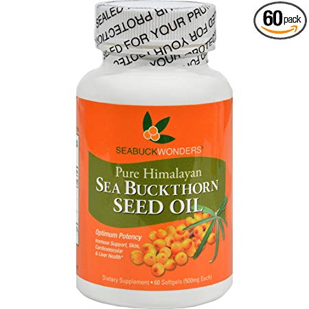 Seabuck Wonders Sea Buckthorn Seed Oil - 500 mg - 60 Softgels