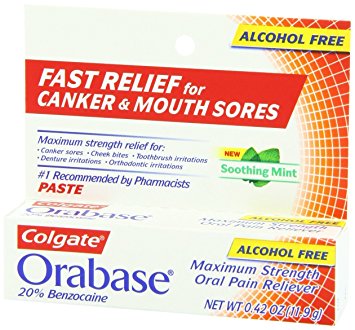 Colgate Orabase Paste Alcohol Free Soothing Mint -- 0.42 oz (Pack of 3)