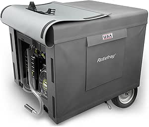 Rosefray Generator Cover-32”Lx24”Wx24”H,600D Heavy Duty Waterproof, Small Outside Equipment Cover for Champion,Predator,WEN,BILT HARD,Ryobi,Generac,Westinghouse Portable Generator 5000-10000W-Gray/2XL