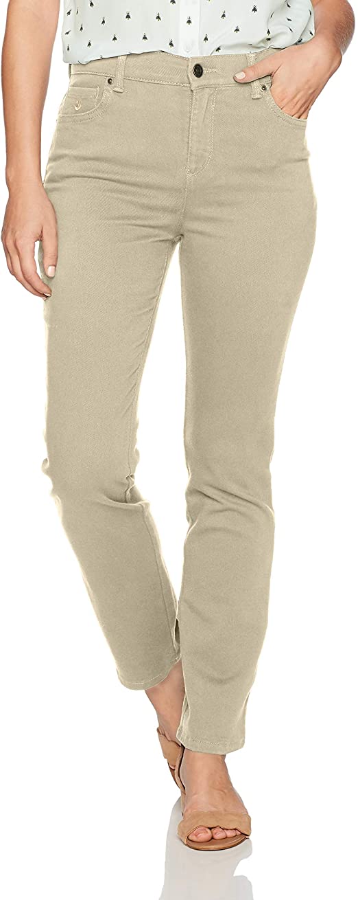 Gloria Vanderbilt womens Classic Amanda High Rise Tapered Jean, Perfect Khaki, 6 Short