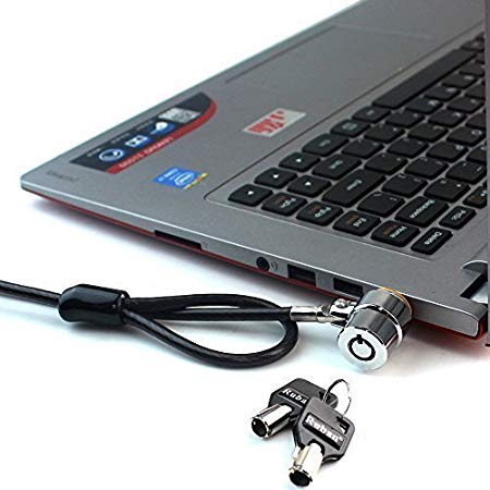 RUBAN Notebook Lock and Security Cable (PC/Laptop) Two Keys 6.6 Foot (Black)