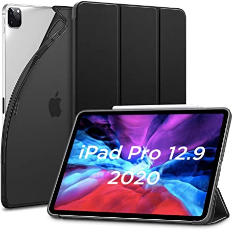 ESR for iPad Pro 12.9 Case 2020 & 2018, Rebound Slim Smart Case with Auto Sleep/Wake [Viewing/Typing Stand Mode] [Flexible TPU Back with Rubberized Cover] - Black