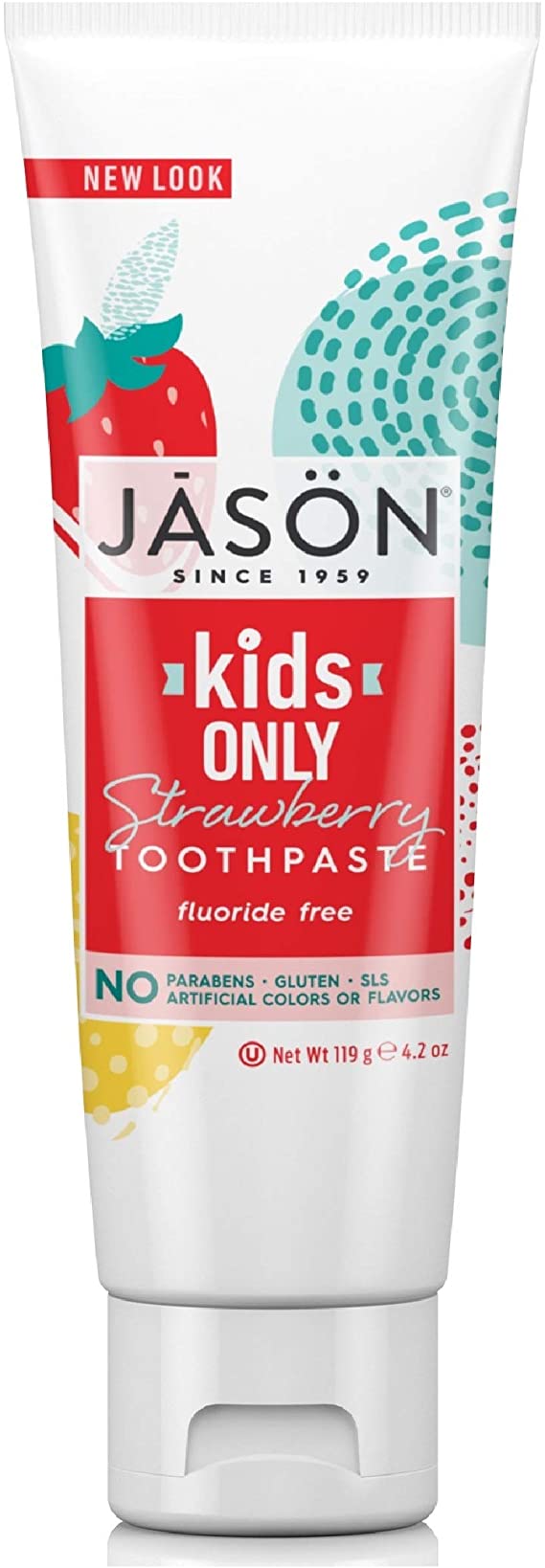 Jason Kids Only Fluoride-Free Toothpaste, Strawberry, 119g