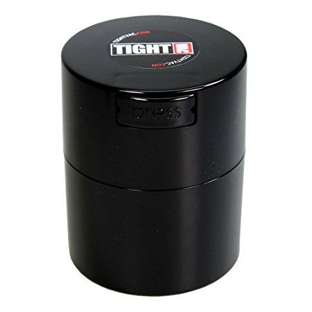 Tightpac America 3-Ounce Vacuum Sealed Dry Goods Storage Container, Black Body/Cap