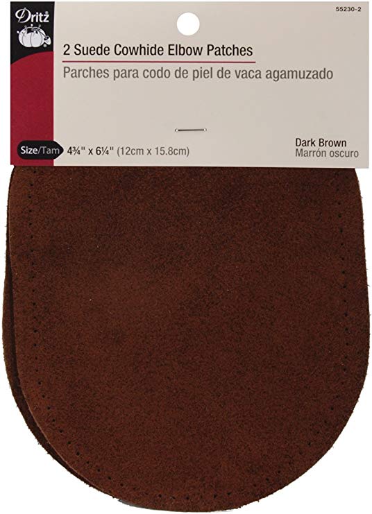 Dritz Leather Elbow Patches-Dark Brown 4-3/4 by 6 1/2 Inch-2 Count