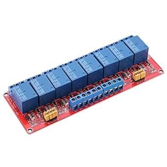 5V/12V/24V 8 Channel Optocoupler Relay Module Board with High/Low and Trigger Power Indicator Light(24V)