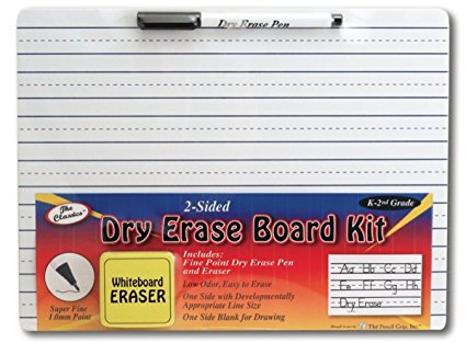 The Classics Dry Erase Whiteboard Kit Complete Set with 11.75 x 9 Inches Board, Black Dry Erase Pen and Eraser (TPG-388)