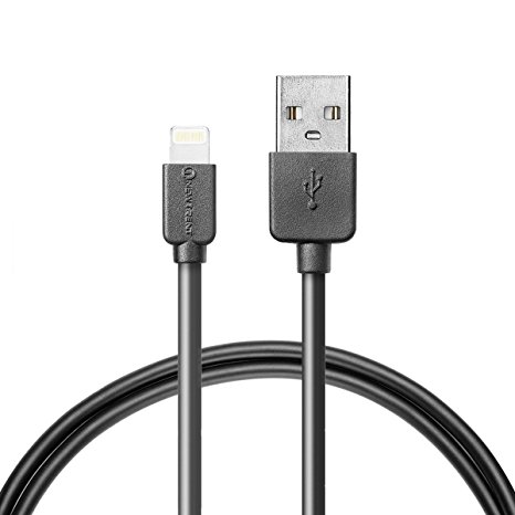 [Apple MFI Certified] New Trent Lightning to USB Cable 3 Feet for iPhone 6 6 Plus, iPhone 5S/5C/5, iPad Air 2, iPad Air, iPad with Retina, iPad mini 3, iPad mini with Retina , iPad mini, iPod Nano 7th Gen and iPod touch 5th Generation 16GB/32GB/64GB -Black (Black)