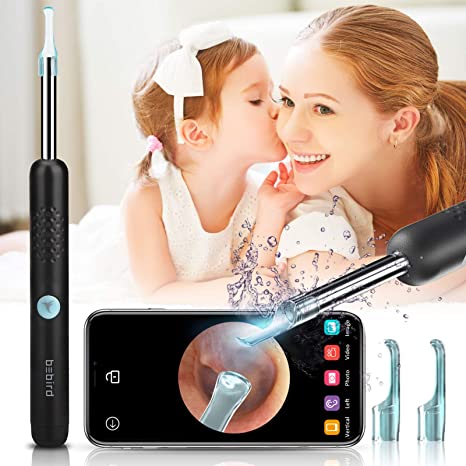 KToyoung Ear Wax Removal,Wireless Otoscope 1080P FHD Ear Camera Earwax Removal Tool with LED Lights,IP67 Waterproof Portable Ear Pick Kit Digital Ear Cleaning Endoscope for iOS Android Table Black