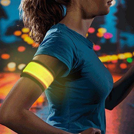 Higo LED Slap Armband, Lights for Running, Glow Bracelets with Color Box Package