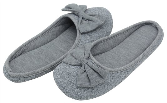 HomeTop Women's Cozy Cashmere Cotton Closed Toe House Slippers with Cute Bow Accent