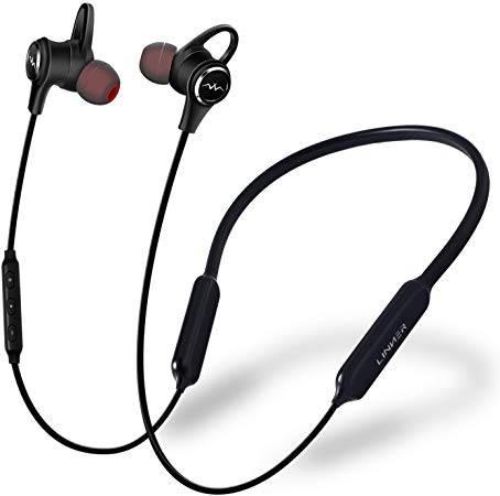 Newest 2019 Active Noise Cancelling Wireless Headphones, Wireless Bluetooth Earbuds Extra Bass, Bluetooth Noise Cancelling Earbuds with Microphone and Remote (Noise Reduction, 13 Hours Playtime)