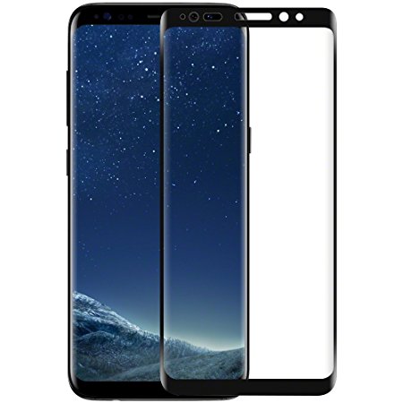 Galaxy S8  Screen Protector, Wesoo Tempered Glass Curved Edge Full Coverage 3D Screen Protector for Samsung Galaxy S8