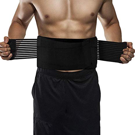 Liveup Sports Waist Support Lower Back Brace Lumbar Support Wrap for Posture Recovery, Workout, Herniated Disc Pain Relief Waist Trimmer Adjustable Breathable for Women & Men,S-XL (M)