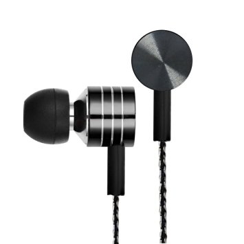 Metal Headphones Bass Sound Earphones In-Ear Earbuds with Mic Stereo & Volume Control Headset for iPhone Samsung HTC LG Android Smartphones MP3 Players