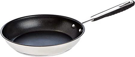 AmazonBasics Stainless Steel Induction Non Stick Frying Pan, 28 cm, with Soft Touch Handle, PFOA&BPA Free