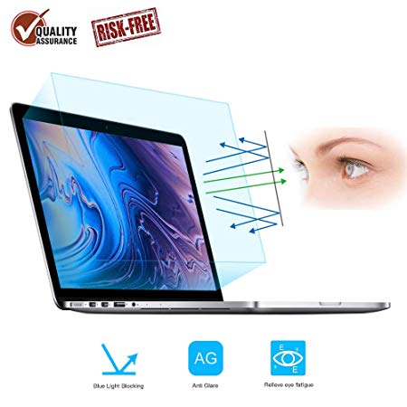 Eye Protection Blue Light Blocking & Anti Glare Screen Protector for 2016 2017 2018 Apple MacBook Pro 13” A1706 A1708 A1989 /2018 Newest MacBook Air 13 Touch ID Version A1932