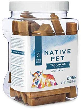 Native Pet Yak Chews for Dogs (Small, Medium, Large, and XL) - Pasture-Raised and Organic Yak Cheese Himalayan Dog Chews for Oral Health - Long-Lasting, Low Odor, Protein Rich, Edible Reward Treat