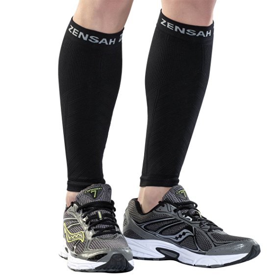 Zensah Compression Leg Sleeves - Helps Shin Splints, Leg Sleeves for Running