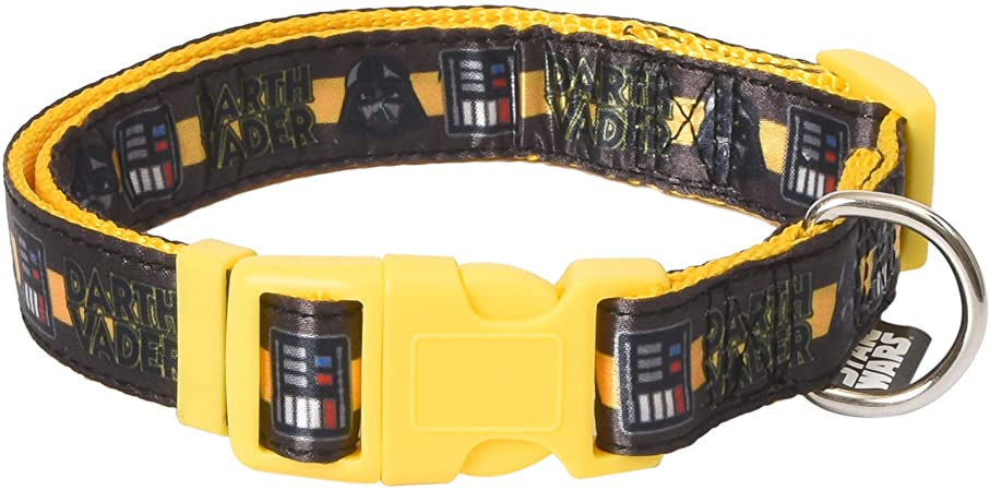 Star Wars Darth Vader Dog Collar | Officially Licensed Yellow Star Wars Dog Collar | Dog Collar for All Sized Dogs with D-Ring, Cute Dog Apparel & Accessories for Pets