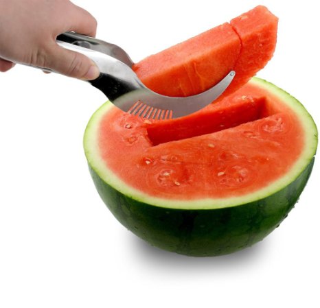 ONSON Watermelon Slicer & Corer Stainless Steel Fruit Knife Fastest Cutter Multi-purpose and Ideal Smart Kitchen Gadget & Perfect Gift