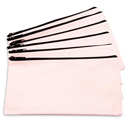 DALIX Zipper Bank Deposit Money Bags Cash Coin Pouch 6 Pack in Pink