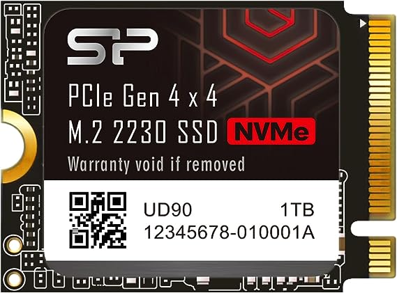 Silicon Power 1TB UD90 2230 NVMe 4.0 Gen4 PCIe M.2 SSD R/W up to 4,900/3,200MB/s Solid State Drive Compatible with Steam Deck (SU01KGBP44UD9007MM)