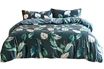 PHF Velvet Duvet Cover Set Printed Heavyweight Luxurious Bedding Set Soft Warm 3 Pieces for st.Patrick's Day Queen Size Navy