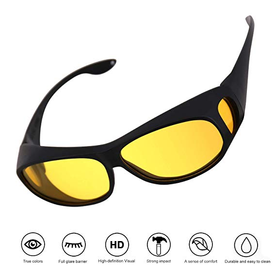 OSKIDE Night Vision Glasses for Driving, Anti-Glare Glasses for Men Women  Rainy Safe HD Night Vision HOT Fashion Sunglasses