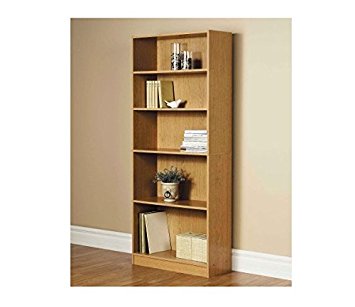 Orion Wide 5-Shelf Bookcase Oak