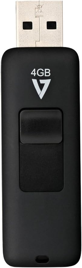 V7 VF24GAR-3N 4gb Flash Drive USB 2.0, Black