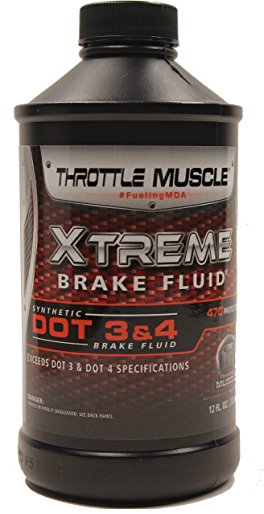 Throttle Muscle TM7877 - Xtreme Synthetic Dot 3 / Dot 4 On and Off Road Extreme Race Brake Fluid 12 Oz