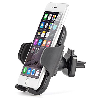 iKross Lock Clip Air Vent Mount, Universal Air Vent Vehicle Mount Cradle Holder for Smartphone 4-6"/GPS devices, Apple iPhone X, 8/8 Plus, 7/7 Plus, Samsung S8/S8 , LG V30 and More - Black