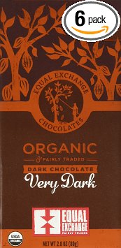 Equal Exchange Organic Very Dark Chocolate, 2.8-Ounce (Pack of 6)