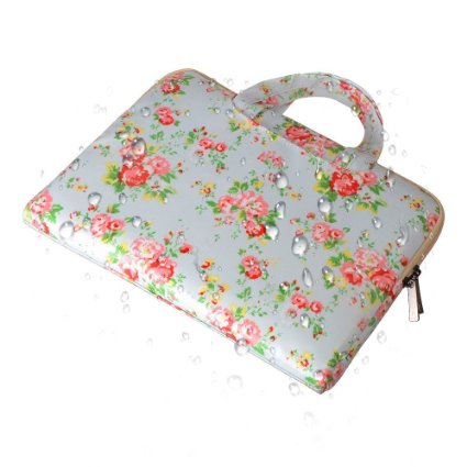 Onite Ultra Portable Portfolio PU Leather Sleeve for 11.6 to 12-Inch Laptops - Flower Pattern