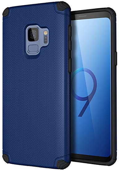 Galaxy S9 Case, CASEVASN [Dual Layer] [Shockproof] Armor Rugged Defender Shock Absorbent Defender Protective Case with Air Vent Magnetic Car Vent Mount Rubber for Samsung Galaxy S9 (Blue)