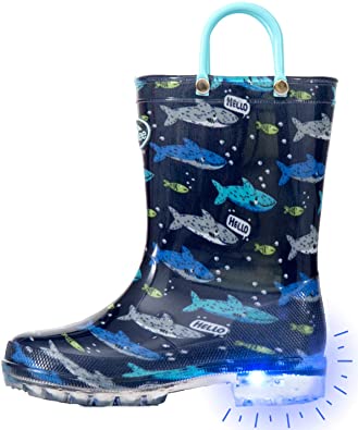 Outee Toddler Kids Printed Light Up Rain Boots