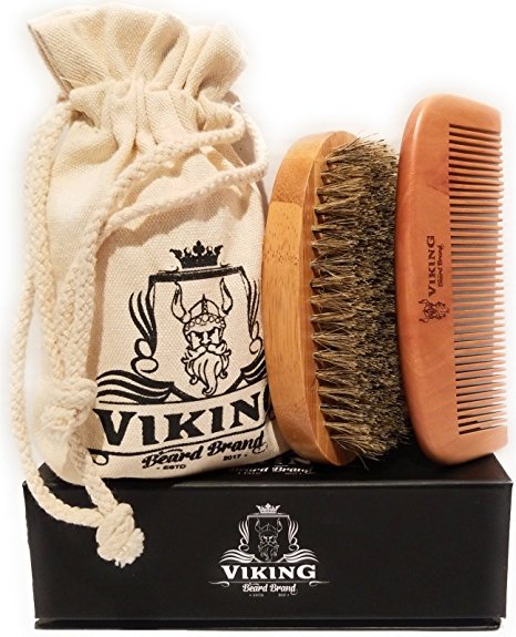 Beard Comb and Beard Brush Set Kit for Men - Wooden Handmade Natural Boar Bristle Brush and Wood Beard Comb for Men by Viking Beard Brand - Ebook
