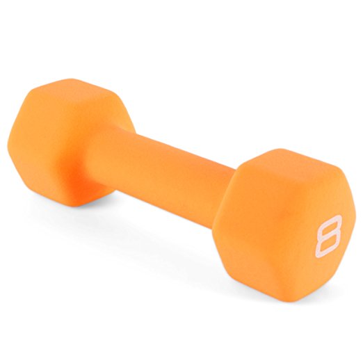 CAP Barbell SDN5-008 Neoprene Coated Dumbbell, Single, 8 lb