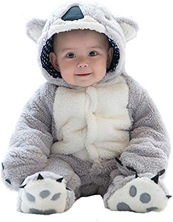 Unisex Baby Romper Winter Autumn Clothes Hoodie Jumpsuit Animal Koala Cosplay Clothes - 0-24 Months