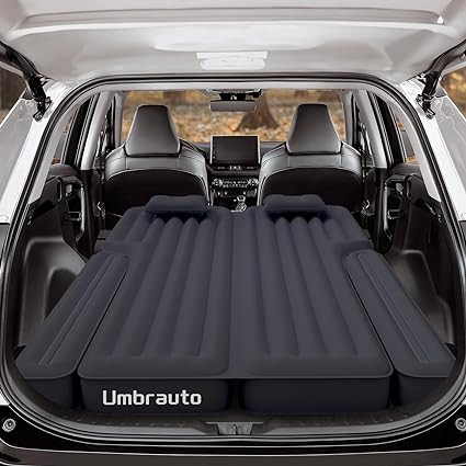 Umbrauto SUV Inflatable Air Mattress for Car Camping, SUV Air Mattress Back Seat,Thickened Car Sleeping Bed Mattress with Electric Pump,Pillow