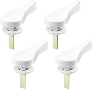 Zonon 4 Pcs Sliding Door Latch Lever Spindle White Steel Pin Set for Patio Door Replacement Hardware