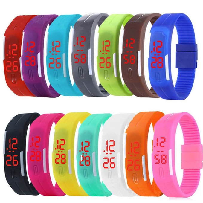 ALPS New Womens mens kids Silicone Band Touch Screen Sports LED Watch Bracelet (14 Pack)